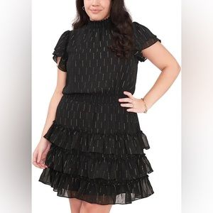 MSK day cocktail dress. Black with gold accents. NWT. Large